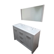 48 in. Gray Pine Double Wooden Vanity with Ceramic Top