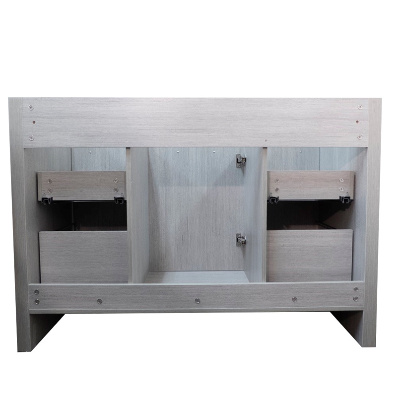 48 in. Single Wooden Vanity  in Gray Pine with White Ceramic Top