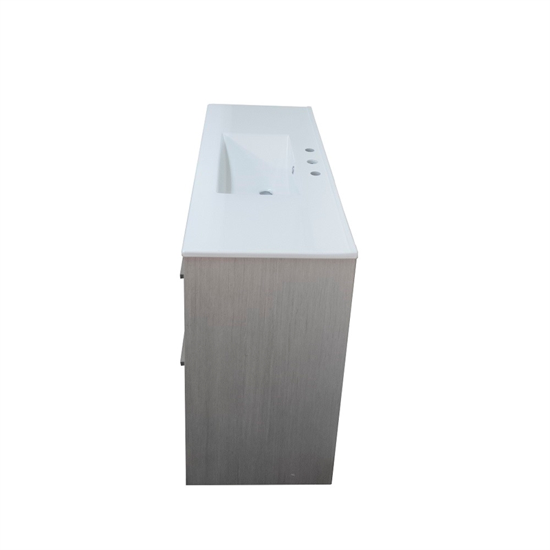 48 in. Single Wooden Vanity  in Gray Pine with White Ceramic Top