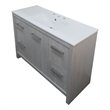 48 in. Single Wooden Vanity  in Gray Pine with White Ceramic Top