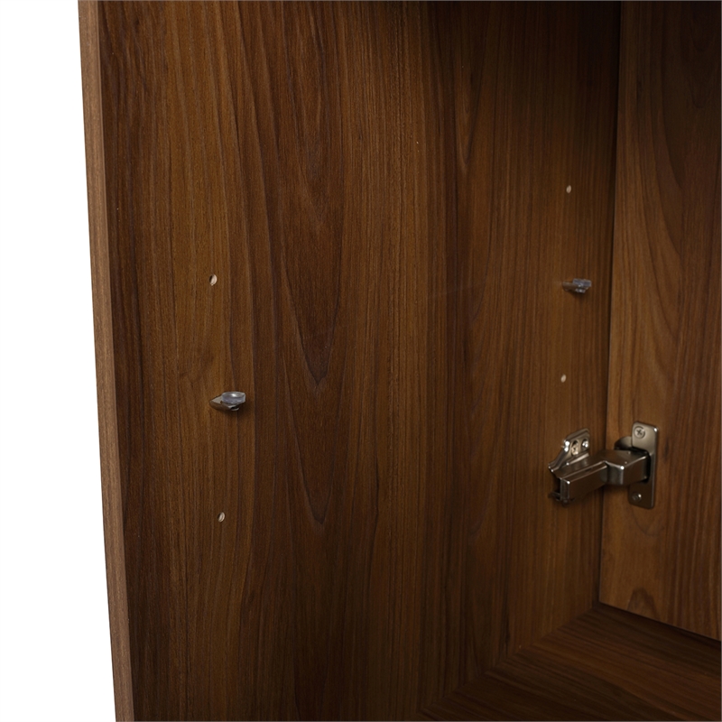 30 in. Single Vanity in Brown Walnut finish with Solid Surface Resin White Sink