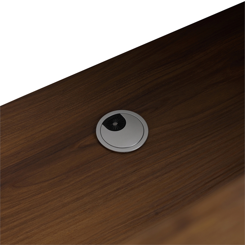 30 in. Single Vanity in Brown Walnut finish with Solid Surface Resin White Sink