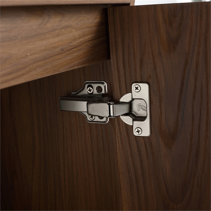 30 in. Single Vanity in Brown Walnut finish with Solid Surface Resin White Sink