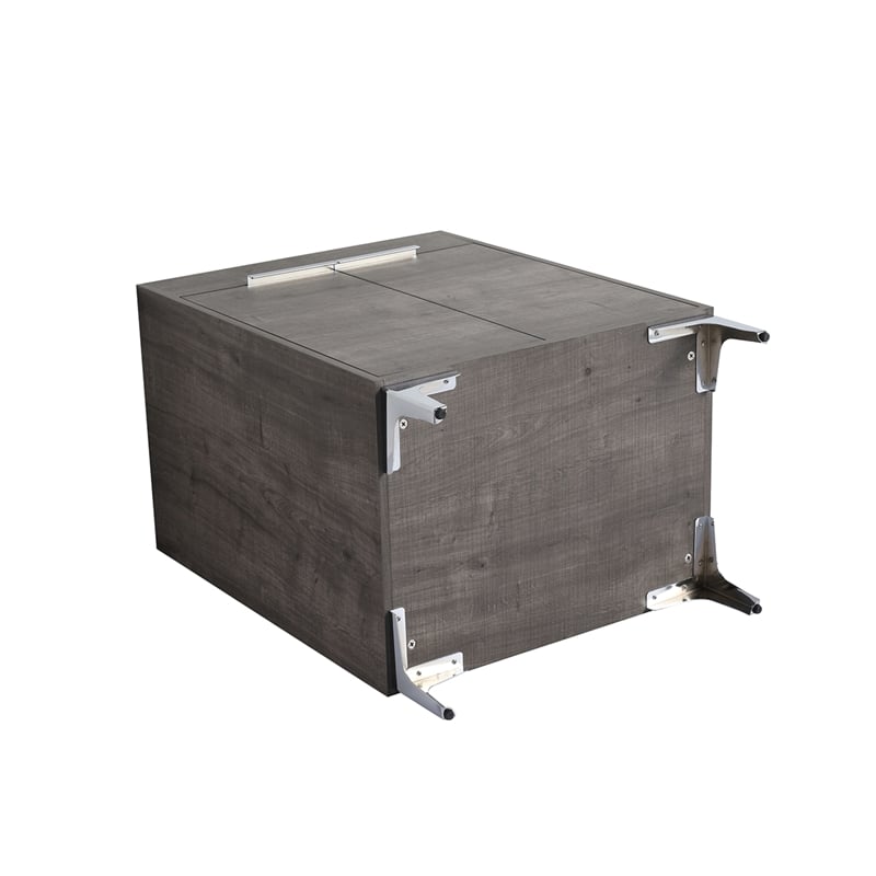 24 in. Single Vanity in Gray Oak finish with Solid Surface Resin White Sink