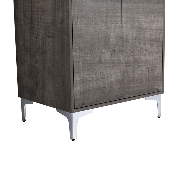 24 in. Single Vanity in Gray Oak finish with Solid Surface Resin White Sink