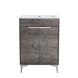 24 in. Single Vanity in Gray Oak finish with Solid Surface Resin White Sink