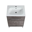 24 in. Single Vanity in Gray Oak finish with Solid Surface Resin White Sink