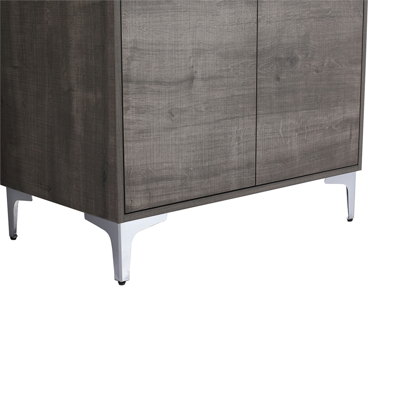 30 in. Single Vanity in Gray Oak finish with Solid Surface Resin White Sink