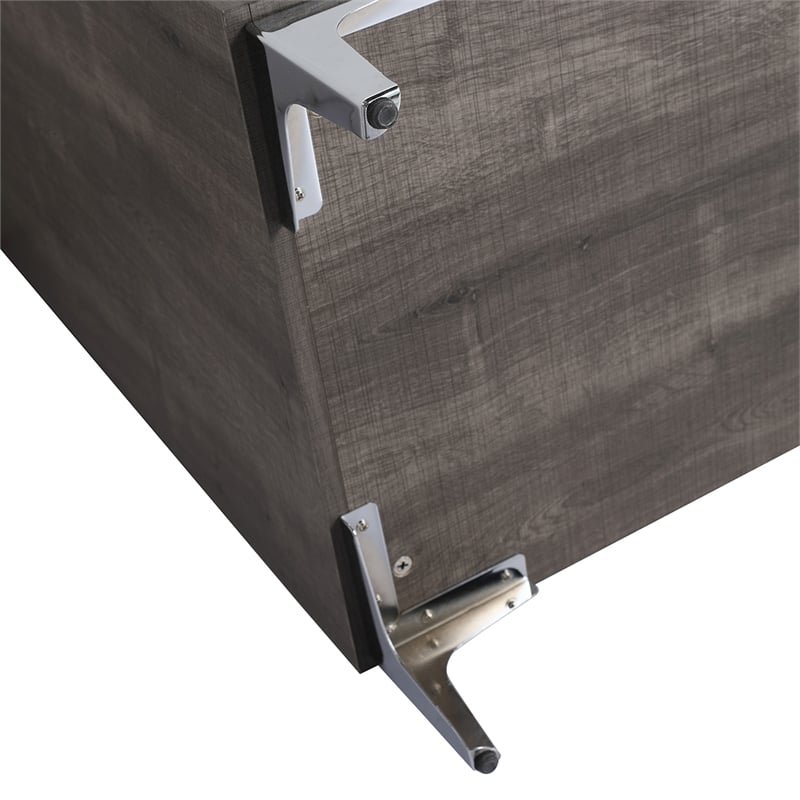 30 in. Single Vanity in Gray Oak finish with Solid Surface Resin White Sink