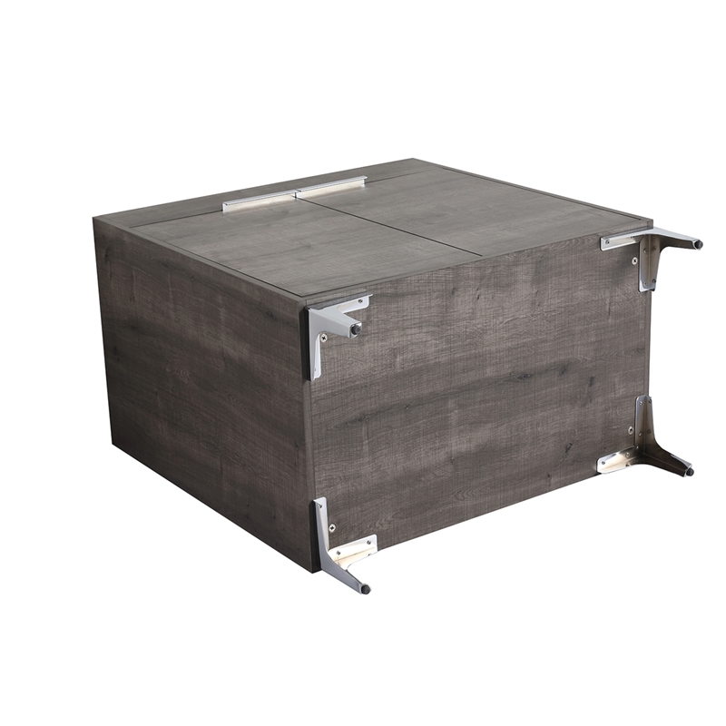 30 in. Single Vanity in Gray Oak finish with Solid Surface Resin White Sink