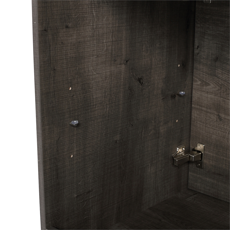 36 in. Single Vanity in Gray Oak finish with Solid Surface Resin White Sink