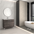 36 in. Single Vanity in Gray Oak finish with Solid Surface Resin White Sink
