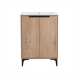 24 in. Single Vanity in Natural finish with Solid Surface Resin White Sink