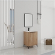 24 in. Single Vanity in Natural finish with Solid Surface Resin White Sink