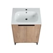 24 in. Single Vanity in Natural finish with Solid Surface Resin White Sink
