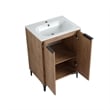 24 in. Single Vanity in Natural finish with Solid Surface Resin White Sink