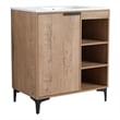 30 in. Single Vanity in Natural finish with Solid Surface Resin White Sink
