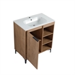 30 in. Single Vanity in Natural finish with Solid Surface Resin White Sink