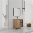 30 in. Single Vanity in Natural finish with Solid Surface Resin White Sink