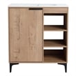 30 in. Single Vanity in Natural finish with Solid Surface Resin White Sink
