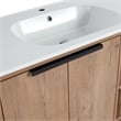 36 in. Single Vanity in Natural Finish with Solid Surface Resin White Sink