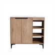 36 in. Single Vanity in Natural Finish with Solid Surface Resin White Sink