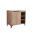 36 in. Single Vanity in Natural Finish with Solid Surface Resin White Sink