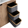 36 in. Single Vanity in Natural Finish with Solid Surface Resin White Sink