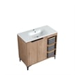36 in. Single Vanity in Natural Finish with Solid Surface Resin White Sink
