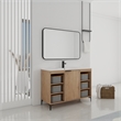 48 in. Single Vanity in Natural Finish with Solid Surface Resin White Sink