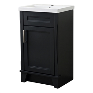 20 in. Single Sink Vanity in Dark Gray Finish with White Ceramic Sink Top