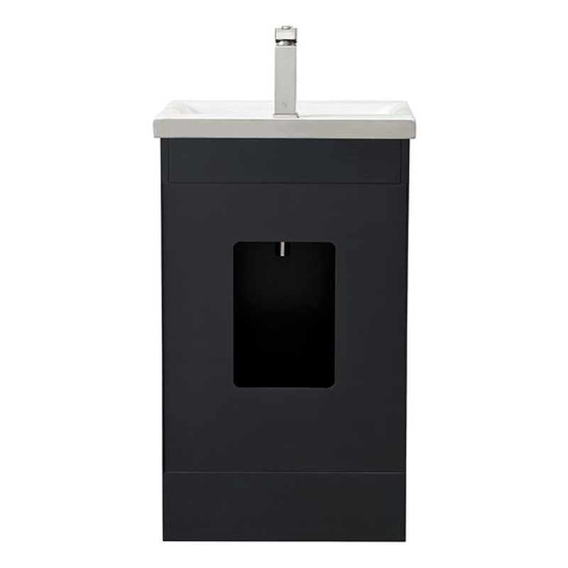 20 in. Single Sink Vanity in Dark Gray Finish with White Ceramic Sink Top