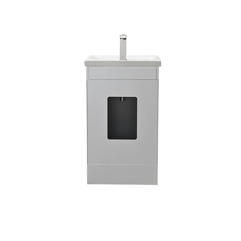 20 in. Single Sink Vanity in Light Gray Finish with White Ceramic Sink Top