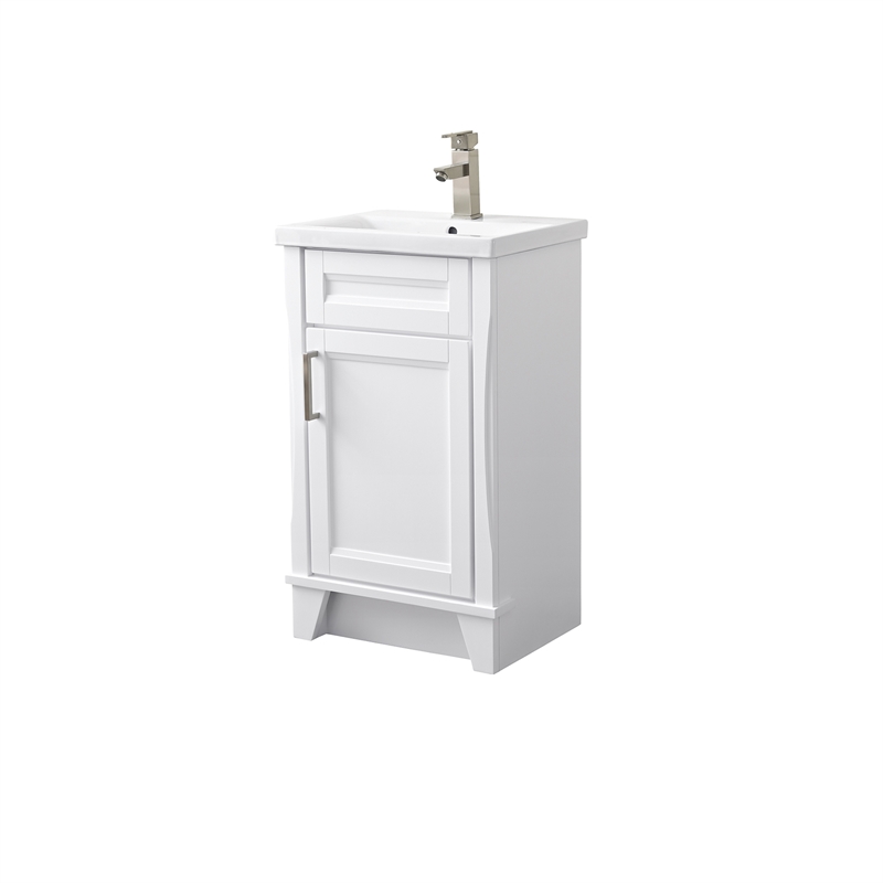 20 in. Single Sink Vanity in White Finish with White Ceramic Sink Top
