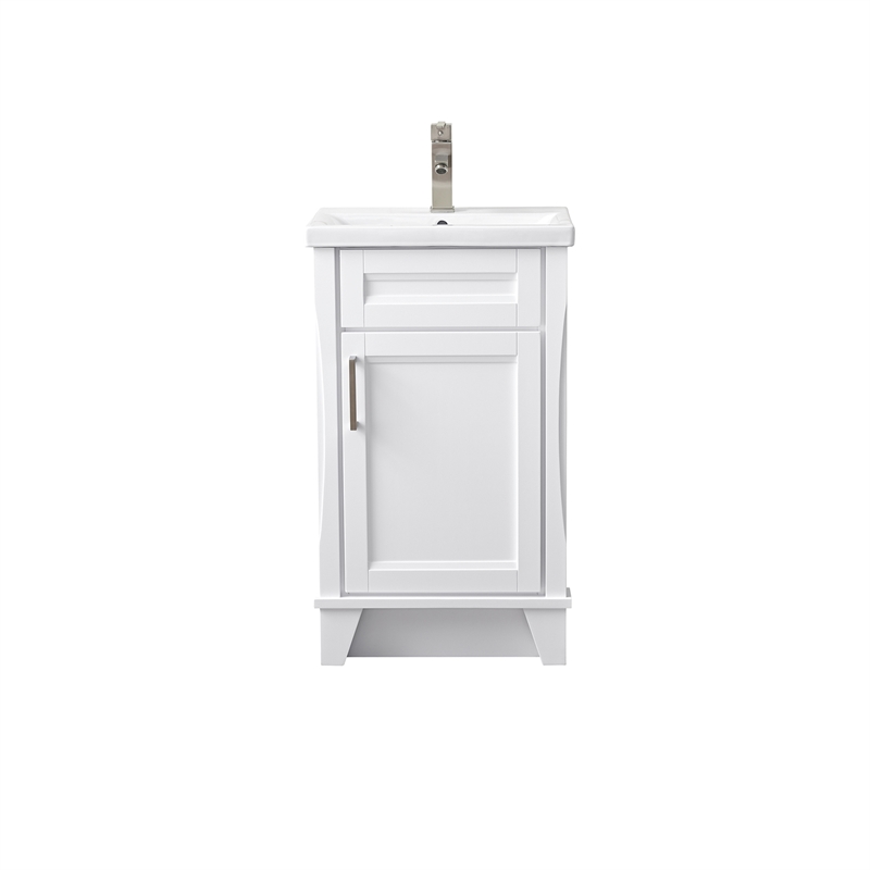 20 in. Single Sink Vanity in White Finish with White Ceramic Sink Top