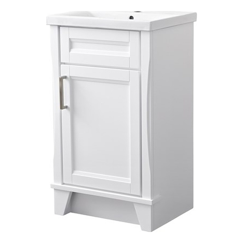 20 in. Single Sink Vanity in White Finish with White Ceramic Sink Top