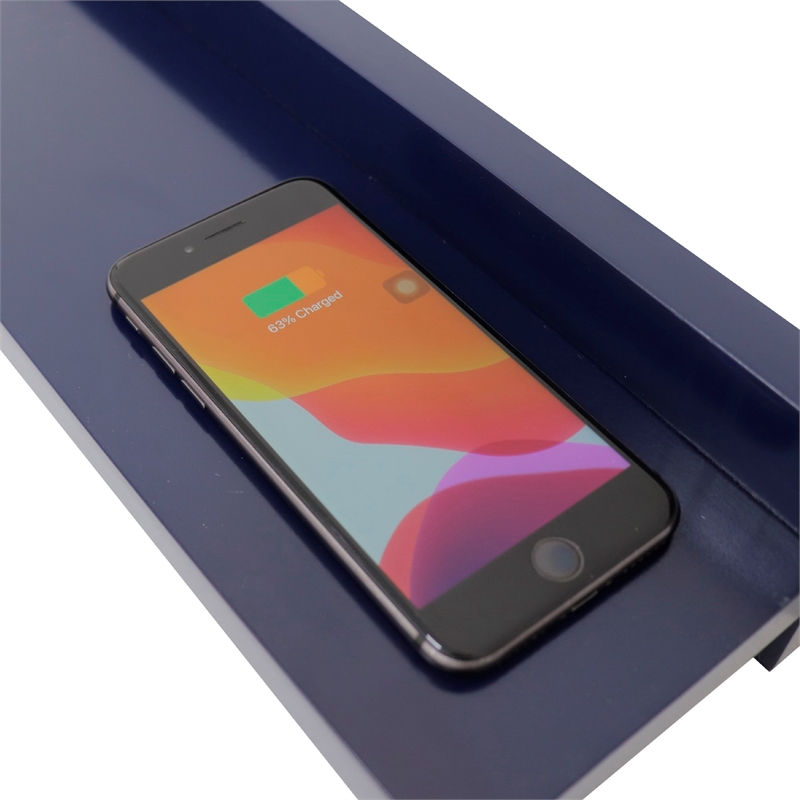 30 in. Blue Wireless Charging Shelf and Frameless Mirror Set