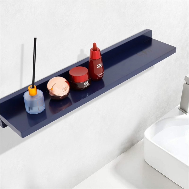 30 in. Blue Wireless Charging Shelf and Frameless Mirror Set