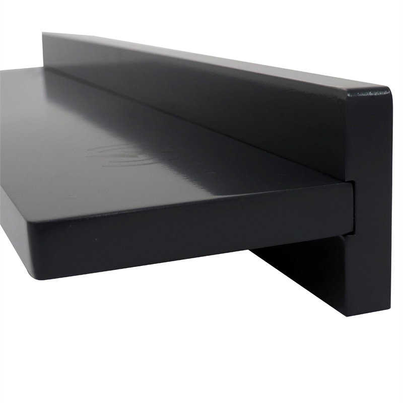 30 in. Dark Gray Wireless Charging Shelf and Frameless Mirror Set