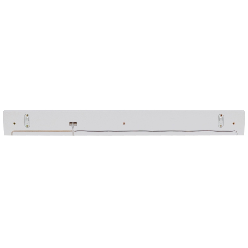 30 in. White Wireless Charging Shelf and Frameless Mirror Set