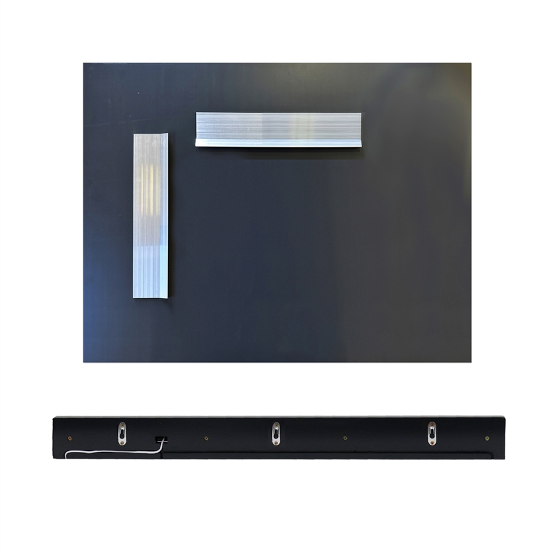 35 in. Blue Wireless Charging Shelf and Frameless Mirror Set