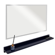 35 in. Blue Wireless Charging Shelf and Frameless Mirror Set