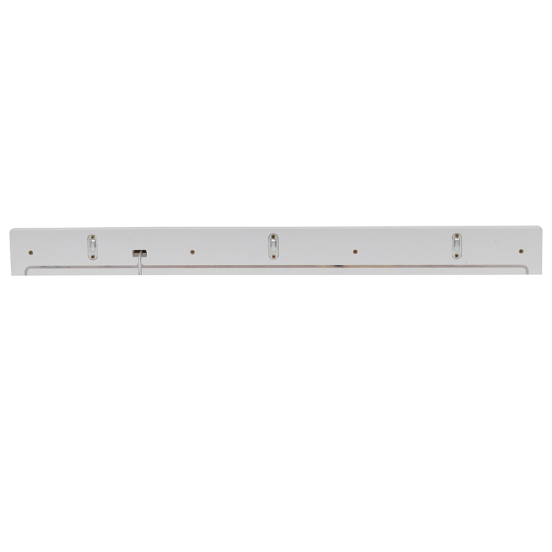 35 in. White Wooden QI Wireless Charging Shelf and Frameless Mirror Set
