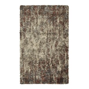addison rugs borealis plush shag fabric area rug in taupe/red