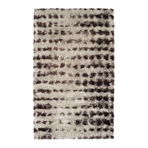 addison rugs borealis shag fabric area rug in ivory brown