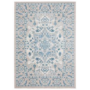 mda home anatolia 8'x10' medallion traditional fabric area rug in beige/blue