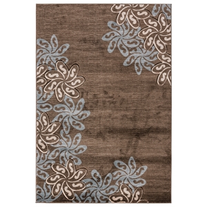 mda home glamour brown/cream floral polypropylene area rug - 5'2