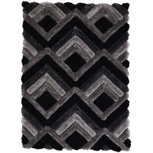 mda home mateos shag gray/beige/black polyester area rug - 8' x 10'
