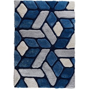 mda home mateos shag blue polyester area rug - 5' x 7'