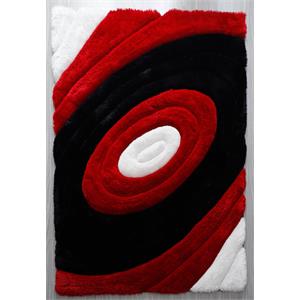 mda home mateos shag red/black polyester area rug - 5' x 7'